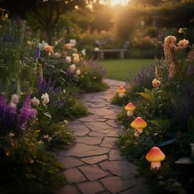 Glowcap Solar Mushroom Lights Set of 4 Toadstool Stakes