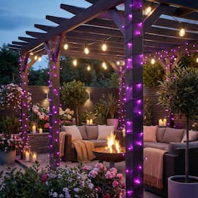Zesty 10m Purple Solar Fairy Lights – 100 LED Outdoor String