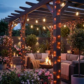 Zesty 10m Orange Solar Fairy Lights – 100 LED Outdoor String