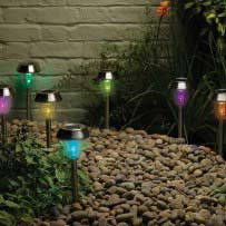 Dual Function Stainless Steel Solar Lights (8-Pack)