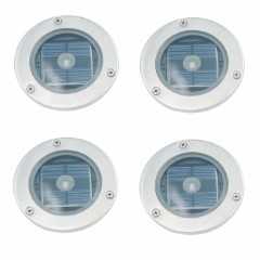 Set Of 4 Solar Round Decking Lights