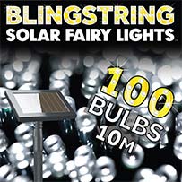 Blingstring Solar Fairy Lights - White 100 LEDs