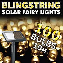 Blingstring Solar Fairy Lights - Warm White 100 LEDs