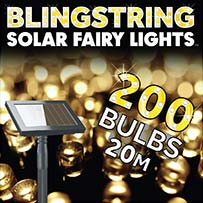 Blingstring Solar Fairy Lights - Warm White 200 LEDs